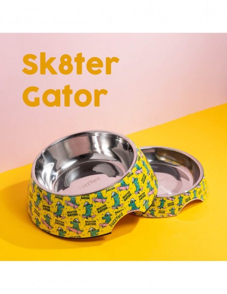 FUZZYARD Sk8ter Gator - Comedero Plano para Gatos
