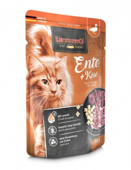 Leonardo Finest Selection Pato y Queso 85g - Para Gatos