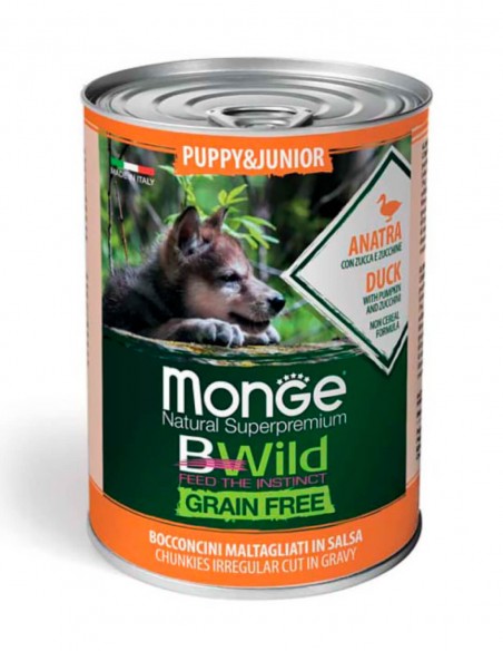 MONGE Bwild Pato 400g - Comida Húmeda para CACHORRO