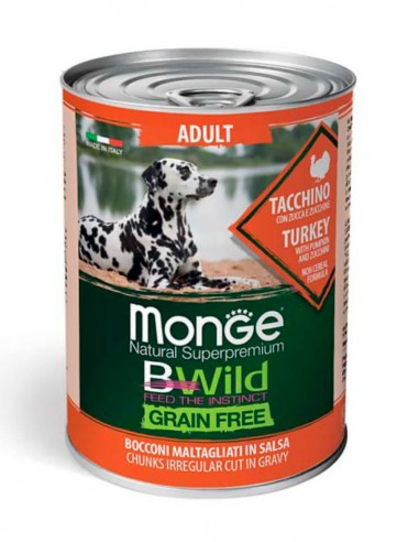 MONGE Bwild Pavo 400g - Comida Húmeda para Perros
