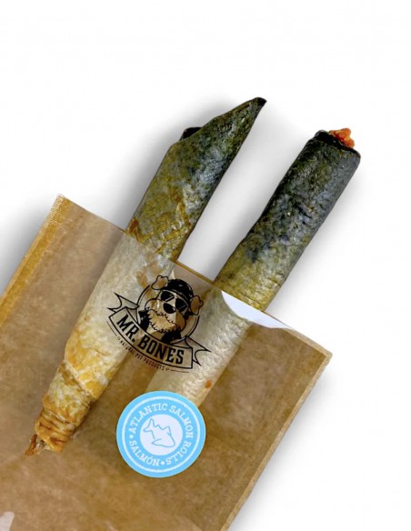 MR. BONES Rollitos de Salmón (2 uds) - Snack Natural para Perros