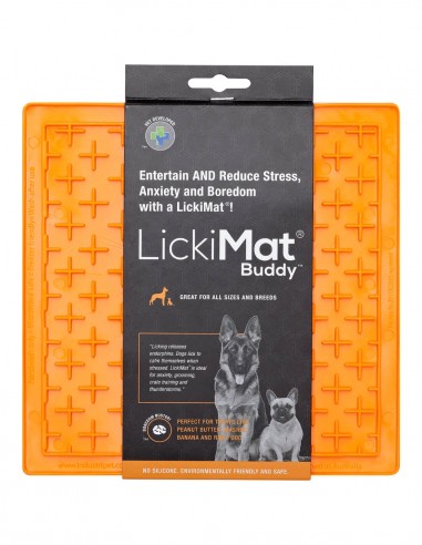 LickiMat Buddy Naranja - Comedero Antivoracidad