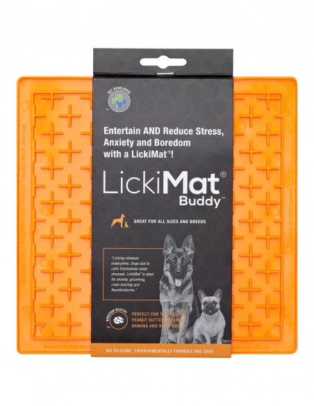 LickiMat Buddy Naranja - Comedero Antivoracidad