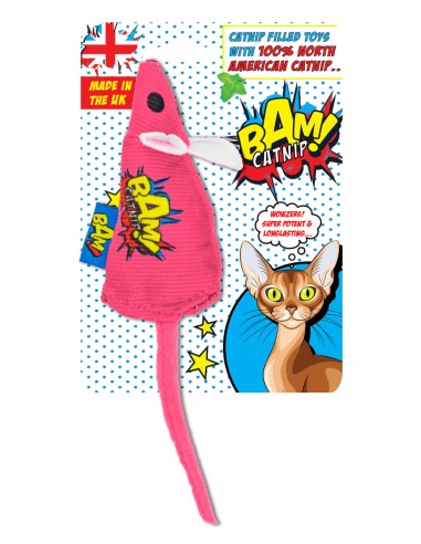 BAM! Catnip Mouse Rosa - Juguete para Gatos