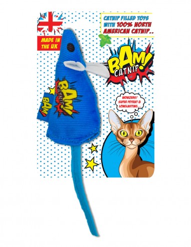 BAM! Catnip Mouse Azul - Juguete para Gatos