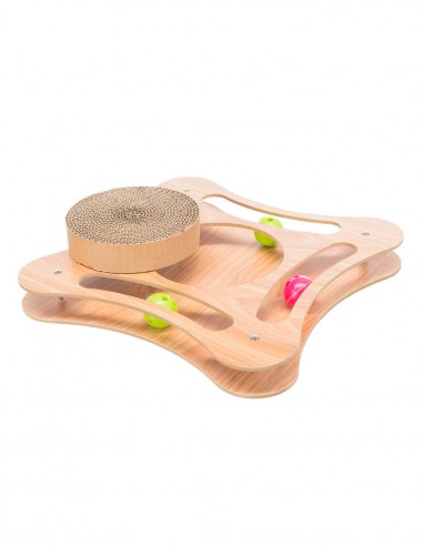 Rascador Interactivo con Tabla C de Madera -...