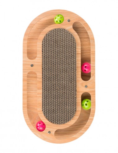 Rascador Interactivo con Tabla V de Madera -...