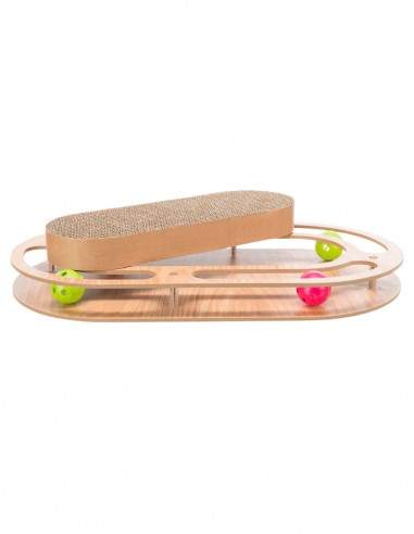 Rascador Interactivo con Tabla V de Madera -...