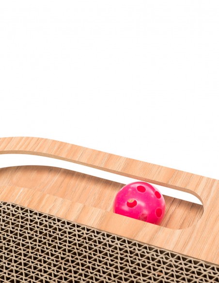 Rascador Interactivo con Tabla V de Madera - Para Gatos