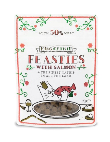 KING CATNIP Feasties con Salmón 70g - Snacks...