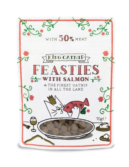 KING CATNIP Feasties con Salmón 70g - Snacks para Gatos
