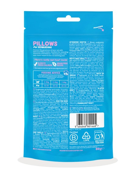 Edgard & Cooper Bocaditos de Salmón 60g - Snacks para Gatos