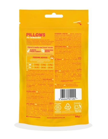 Edgard & Cooper Bocaditos de Pavo 60g - Snacks para Gatos