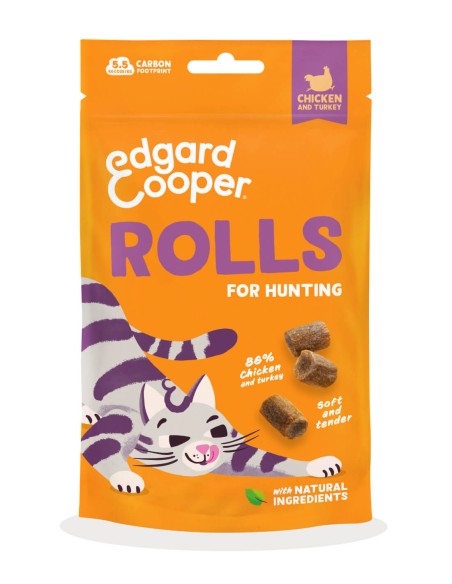 Edgard & Cooper Rollitos de Pollo y Pavo 45g - Snacks para Gatos