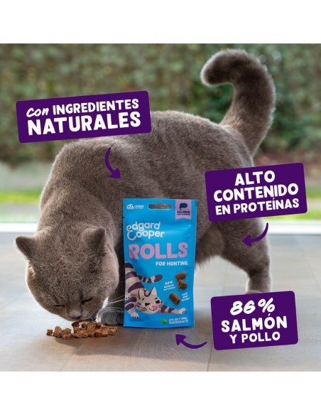 Edgard & Cooper Rollitos de Salmón y Pollo 45g - Snacks para Gatos