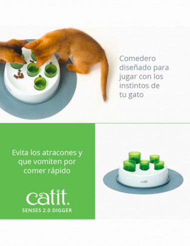 Catit Comedero Digger Interactivo Antivoracidad...