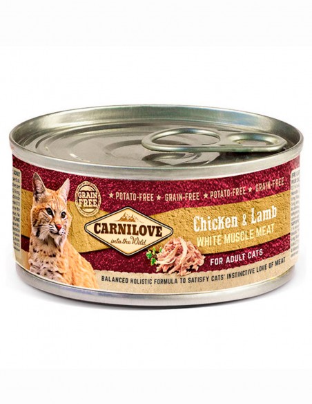 CARNILOVE Pollo y Cordero 100g - Comida húmeda para Gatos