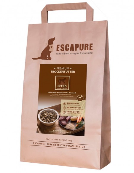 ESCAPURE Pienso Natural de Caballo 1,5KG - Para Perros