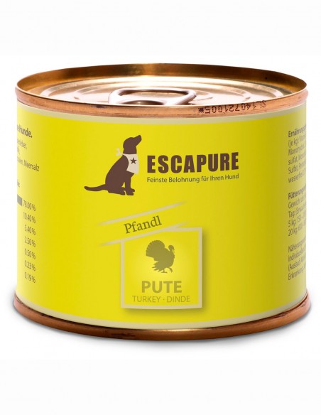 ESCAPURE Pavo 200g - Comida Húmeda Natural para Perros