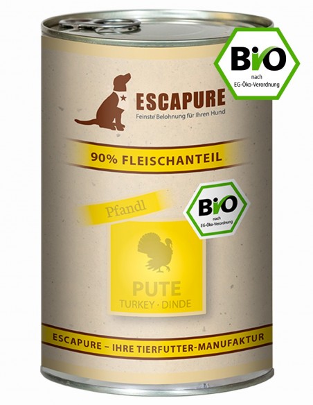 ESCAPURE BIO Pavo 400g - Comida Húmeda Natural para Perros