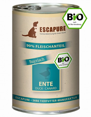 ESCAPURE BIO Pato 400g - Comida Húmeda Natural...