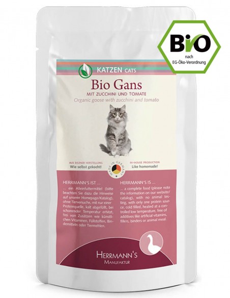 HERRMANN'S Ganso y Calabacín 100g - Comida Húmeda BIO para Gatos