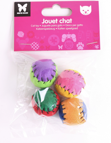 Pack de 4 Bolas con Sonido - Juguete para Gatos