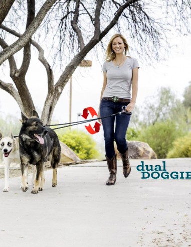 Correa para perros doble con Asa cómoda de Gel...