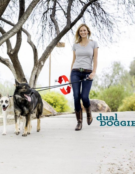 Correa para perros doble con Asa cómoda de Gel S (-27kg)