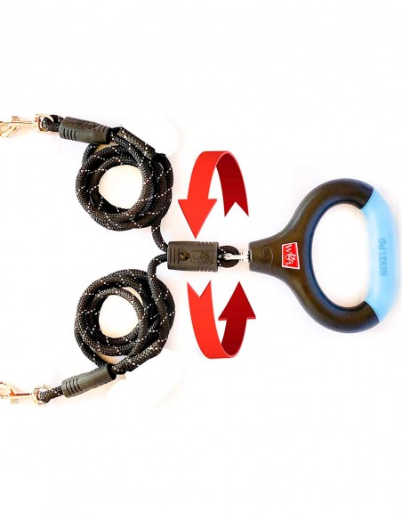 Correa para perros doble con Asa cómoda de Gel S (-27kg)