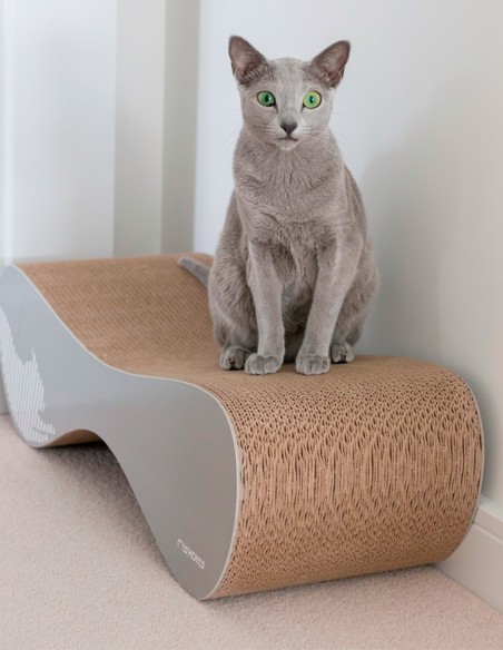Rascador Vigo Lounge de Cartón GRIS - Juguete para Gatos