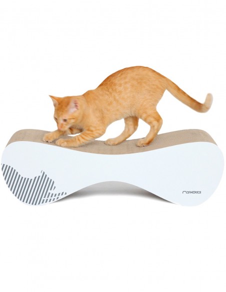Rascador Vigo Lounge de Cartón BLANCO - Juguete para Gatos