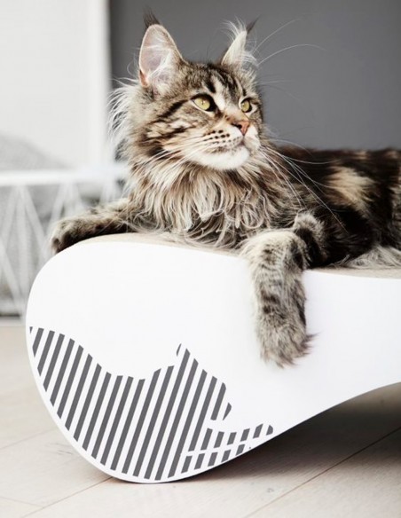 Rascador Vigo Lounge de Cartón BLANCO - Juguete para Gatos