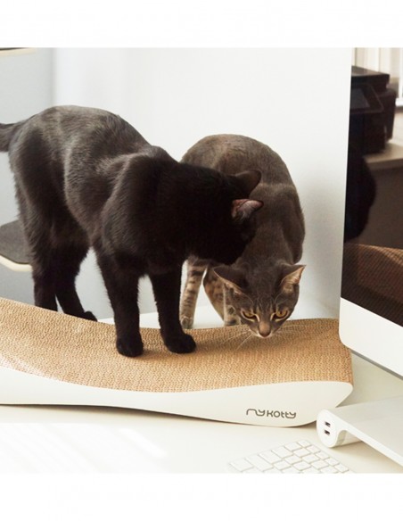 Rascador Tobi Elegante de Cartón BLANCO - Juguete para Gatos