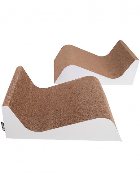District 70 Rascador Double Wave de Cartón Blanco (pack de 2) - Para Gatos