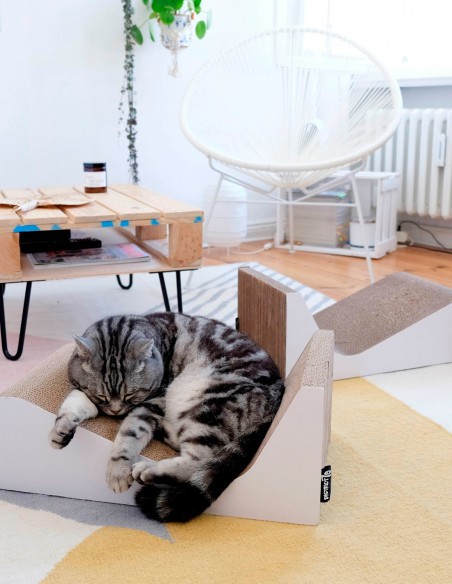 District 70 Rascador Double Wave de Cartón Blanco (pack de 2) - Para Gatos