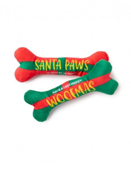 FuzzYard Xmas Toy - Santa Paws / Woofmas Bones 2PK Large