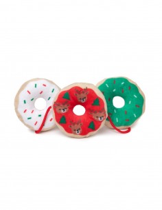 FuzzYard Xmas Cat Toy - Christmas Donuts 3 on a string