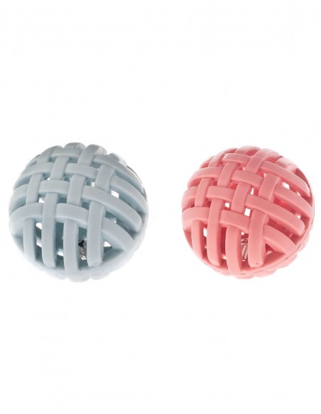 Pack x2 Bolas De Goma Con Cascabel - Juguete para Gatos