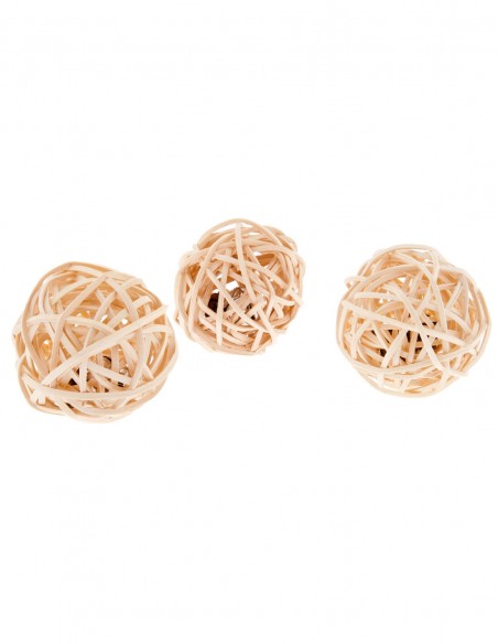 Pack De 3 Pelotas De Mimbre Con Catnip Para Gato