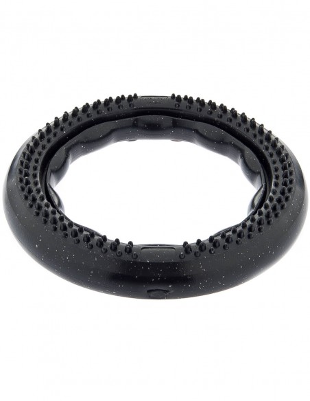 Anillo Ultra Resistente Mordedor Sabor Ternera Negro 20cm