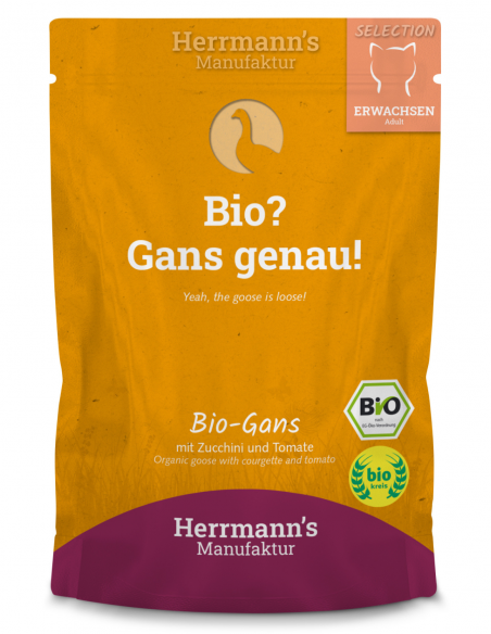 HERRMANN'S Ganso y Calabacín 100g - Comida Húmeda BIO para Gatos