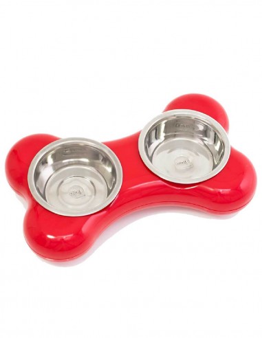 KIWI WALKER Comedero BONE Doble de acero - Para...