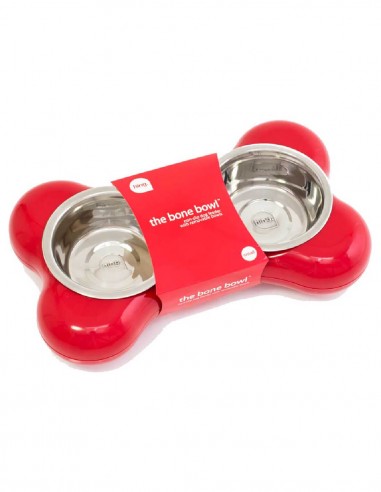 KIWI WALKER Comedero BONE Doble de acero - Para...