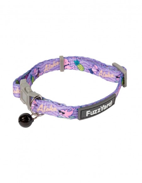 FUZZYARD Collar Aloha Dolphins - Para Gatos (Cierre seguridad)