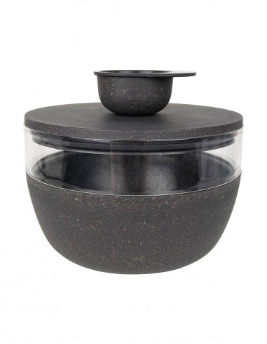 District 70 Tarro de Almacenamiento de Bambú Negro