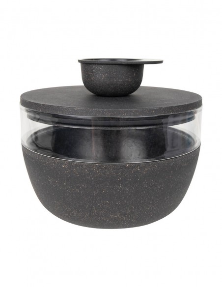 District 70 Tarro de Almacenamiento de Bambú Negro